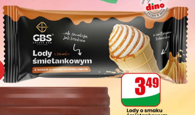 Lody śmietankowe z sosem karmelowym