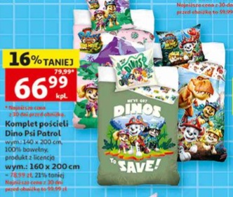 Komplet pościeli Dino Psi Patrol