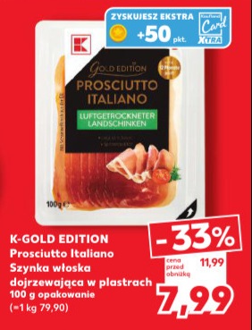 Szynka włoska dojrzewająca w plastrach