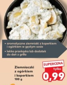 ziemniaczki z ogórkiem i koperkiem