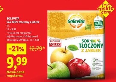 Sok 100% tłoczony z jabłek