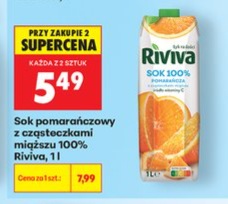 Sok pomarańczowy z cząsteczkami miąższu