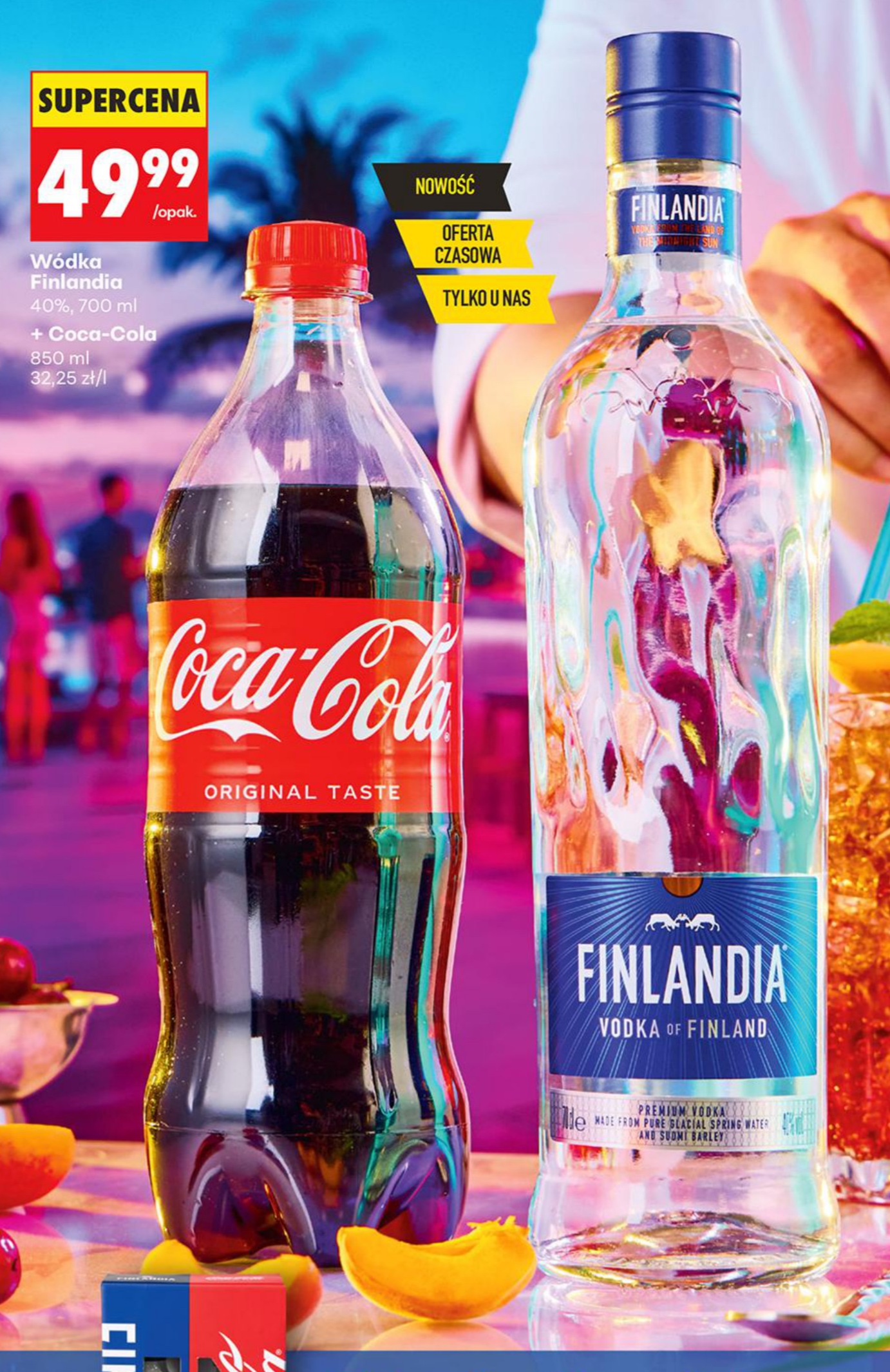 zestaw wódka 40% 700ml + napój gazowany cola 850ml