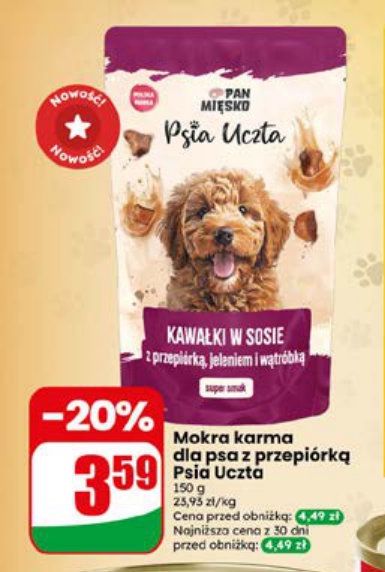 Mokra karma dla psa z przepiórką