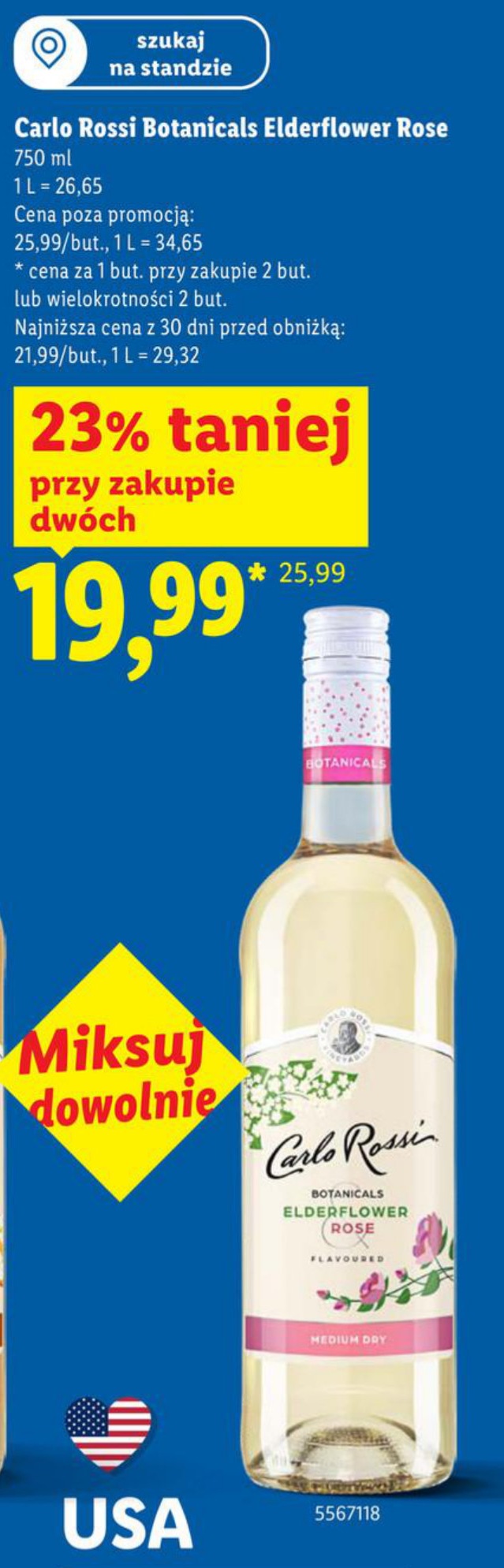 napój alkoholowy Elderflower Rose