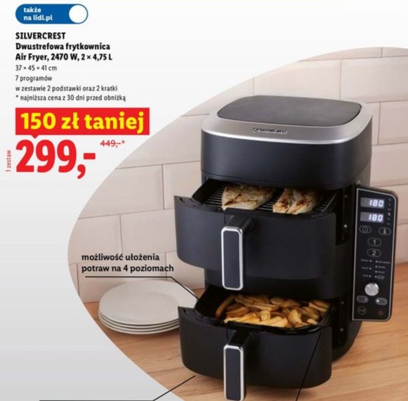 Dwustrefowa frytkownica Air Fryer