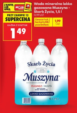 Woda mineralna lekko gazowana Muszyna