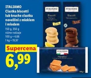 Ciastka biscotti lub kruche ciastka z mlekiem i miodem novellini