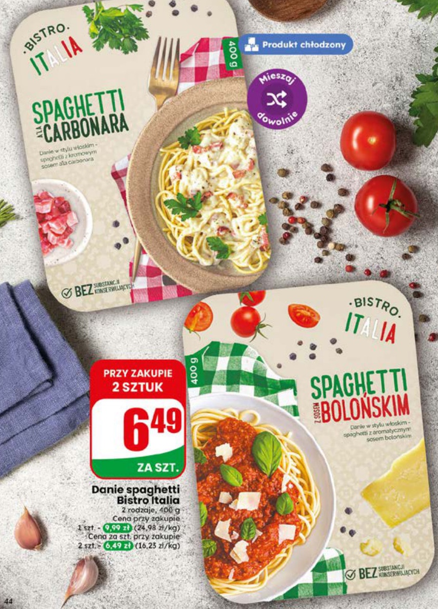 Danie spaghetti różne rodzaje
