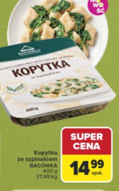 Kopytka ze szpinakiem