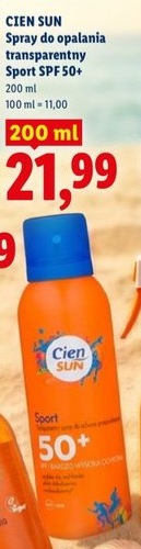 transparentny spray do opalania Sport SPF 50+