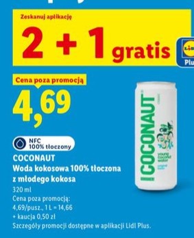 Woda kokosowa 100% tłoczona z młodego kokosa