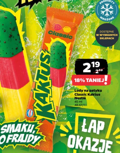lody na patyku Kaktus Classic