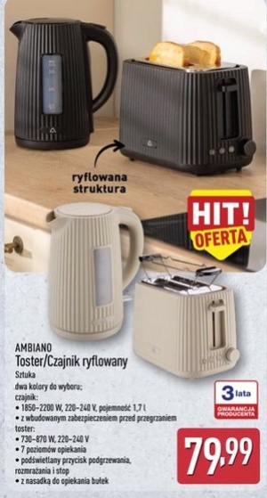 Toster/czajnik ryflowany