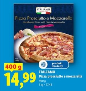 Pizza prosciutto e mozzarella