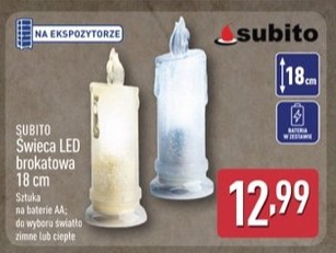 Świeca LED brokatowa