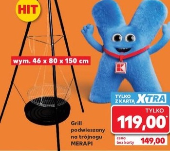 grill podwieszany na trójnogu
