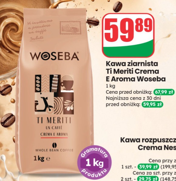 kawa ziarnista crema e aroma