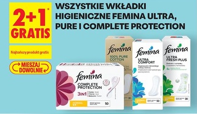 Wszystkie wkładki higieniczne Femina Ultra, Pure i Complete Protection