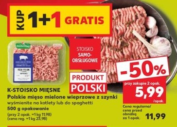 Polskie mięso mielone wieprzowe z szynki