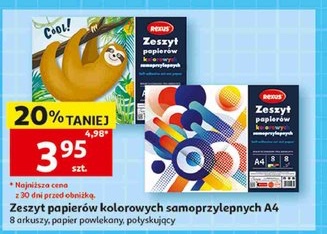 Zeszyt papierów kolorowych samoprzylepnych A4