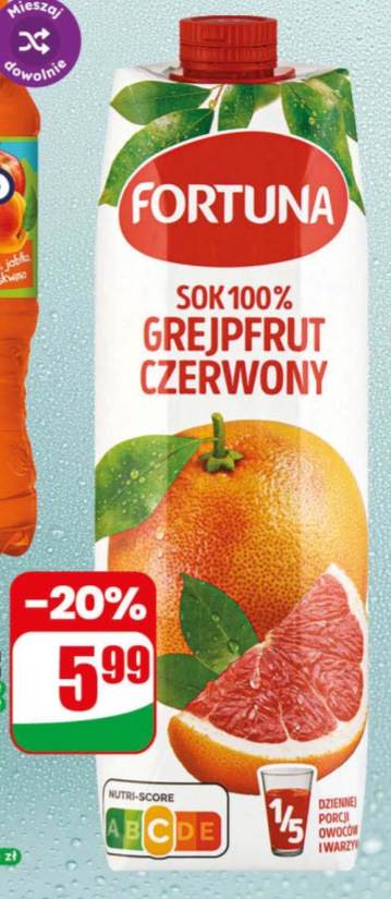 Sok 100% grejpfrut czerwony