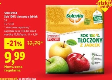 sok 100% tłoczony z jabłek