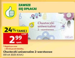chusteczki uniwersalne 2-warstwowe