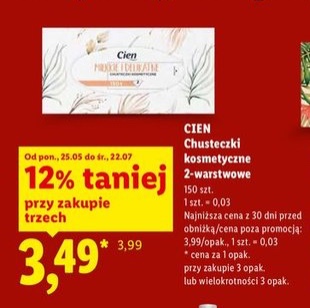 chusteczki kosmetyczne 2-warstwowe