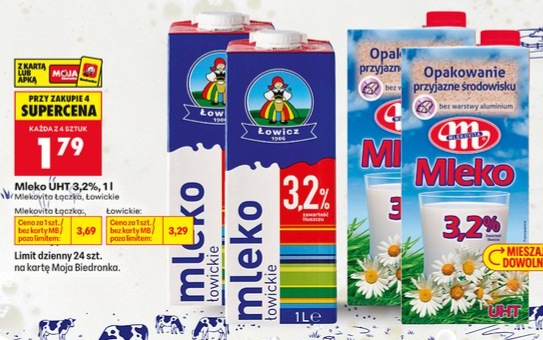 Mleko UHT 3,2% różne marki
