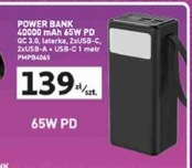 Power bank 40000 mAh 65W PD