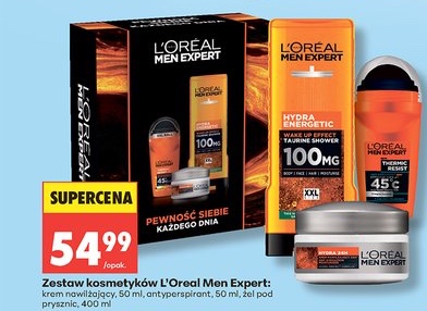 zestaw kosmetyków L'Oreal Men Expert krem nawilżający, antyperspirant, żel pod prysznic