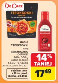 Danie tteokbokki, sos gochujang