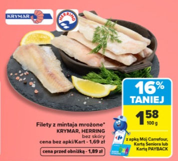 filety z mintaja mrożone bez skóry