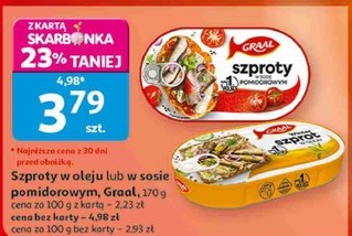 Szproty w oleju lub w sosie pomidorowym