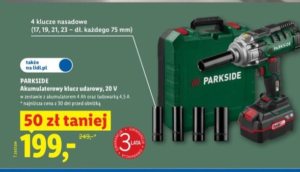 Akumulatorowy klucz udarowy, 20 V