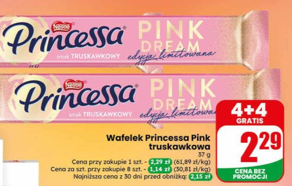 wafelek Princessa Pink truskawkowa