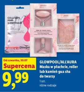 Maska w płachcie, roller lub kamień gua sha do twarzy