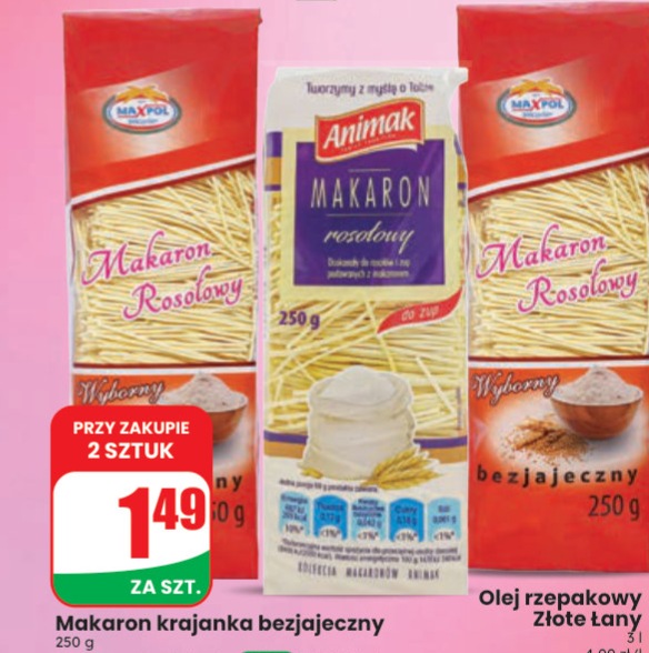 Makaron krajanka bezjajeczny