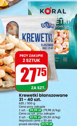 Krewetki blanszowane