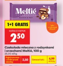 Czekolada mleczna z rodzynkami i orzechami