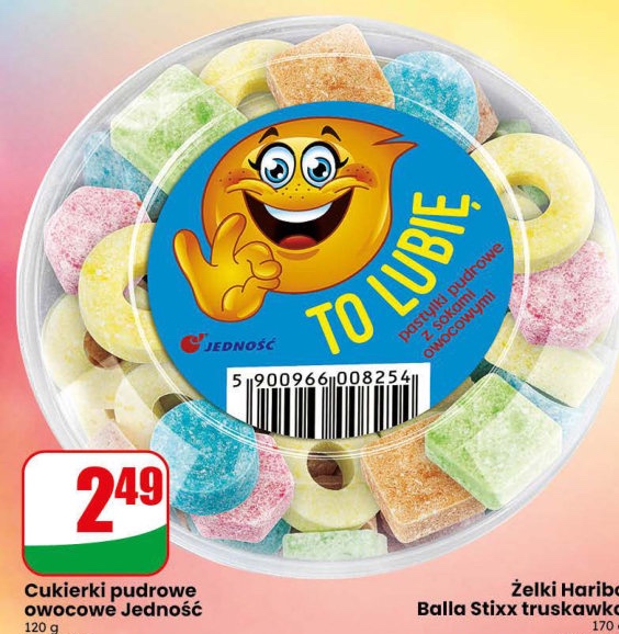 Cukierki pudrowe owocowe