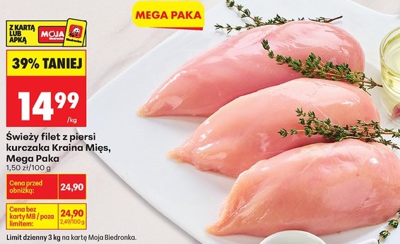 Świeży filet z piersi kurczaka Mega Paka