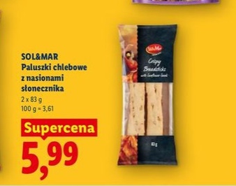 paluszki chlebowe z nasionami słonecznika