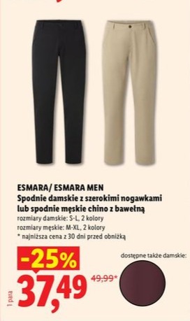 Spodnie damskie z szerokimi nogawkami lub spodnie męskie chino z bawełną