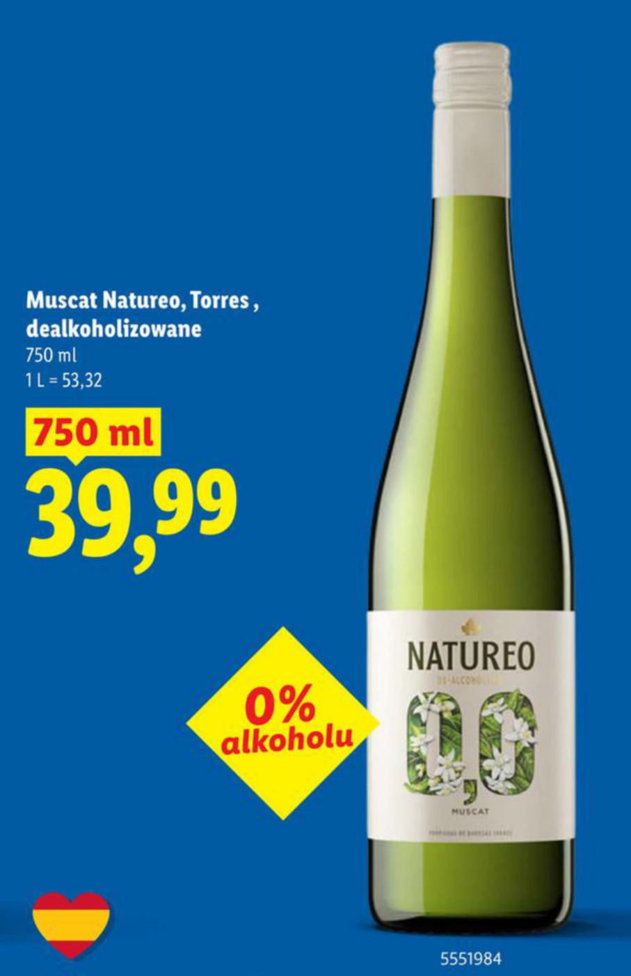 Wino bezalkoholowe Muscat Natureo