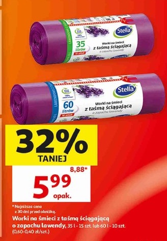 Worki na śmieci z taśmą ściągającą o zapachu lawendy