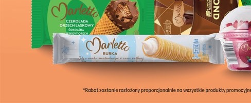 Lody śmietankowe w rurce waflowej