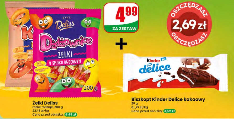 zestaw żelki Dżdżownice + biszkopt kakaowy