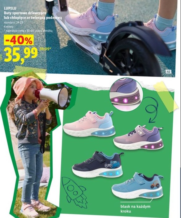 buty sportowe ze świecącą podeszwą